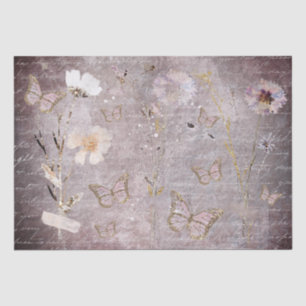 vlinders en gedroogde bloemen tissuepapier