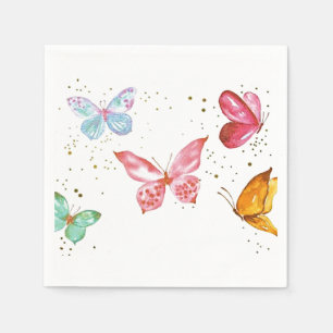 Vlinders en glitter  servet