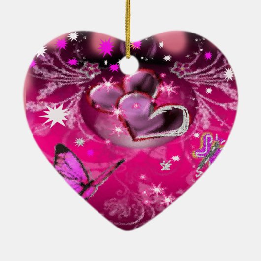 vlinders en harten keramisch ornament (Achterkant)