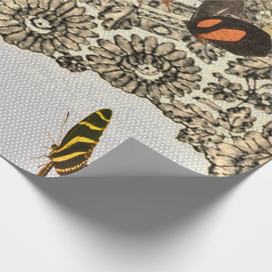 VLINDERS EN KANT inpakpapier (Hoek)