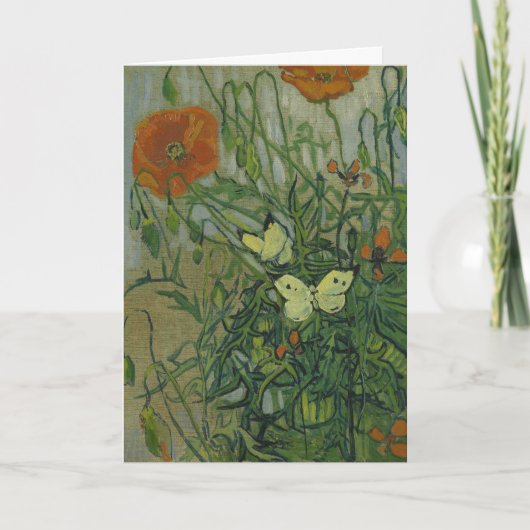 Vlinders en klaprozen door Vincent van Gogh Kaart (Voorkant)