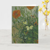 Vlinders en klaprozen door Vincent van Gogh Kaart (Gele Bloem)