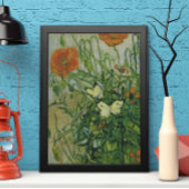 Vlinders en klaprozen door Vincent van Gogh Poster