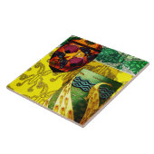 Vlinders en klaprozen en pauw keramische Tegel Tegeltje (Zijkant)