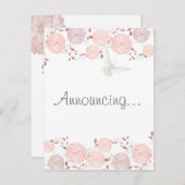 Vlinders en Koraal Chrysanten Verloving Aankondiging (Voorkant / Achterkant)