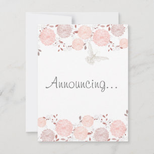 Vlinders en Koraal Chrysanten Verloving Aankondiging