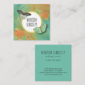  vlinders en kunstzinnig Abstract Vierkante Visitekaartje (Voorkant / Achterkant)