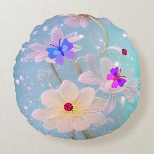 vlinders en ladybugs rond kussen (Voorkant)