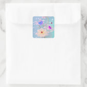 vlinders en ladybugs vierkante sticker (Tas)
