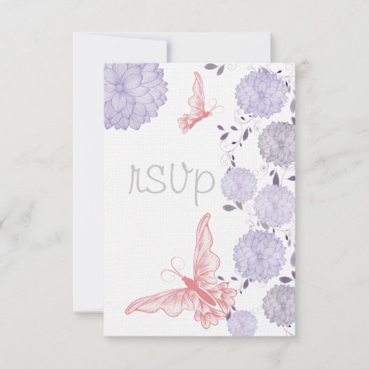 Vlinders en Lavendel Chrysanthemum RSVP (Voorkant)