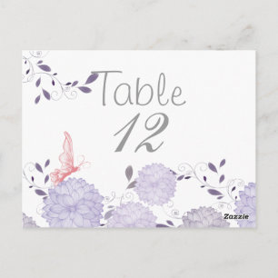 Vlinders en Lavendel Chrysanthemum Tafel Kaart