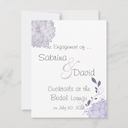 Vlinders en Lavendel Chrysanthemum Verloving Aankondiging (Achterkant)