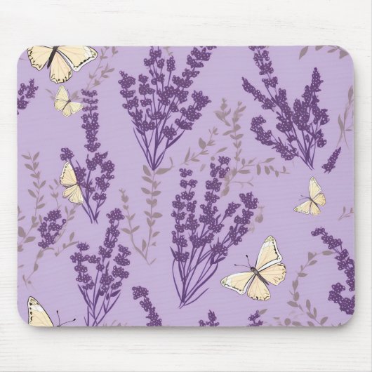 Vlinders en lavendelbloemen muismat (Voorkant)
