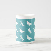 Vlinders en Libellen Teal Patroon Porselein Kop (Voorkant)