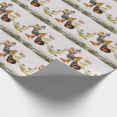  vlinders en lichte oude illustratie cadeaupapier (Hoek)