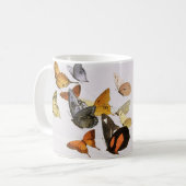  vlinders en lichte oude illustratie koffiemok (Voorkant links)