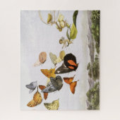 vlinders en lichte oude illustratie legpuzzel (Verticaal)