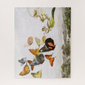 vlinders en lichte oude illustratie legpuzzel (Verticaal)