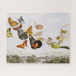 vlinders en lichte oude illustratie legpuzzel