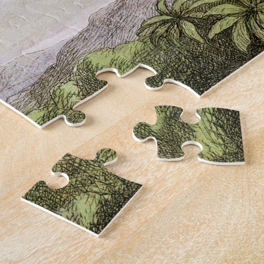  vlinders en lichte oude illustratie legpuzzel (Zijkant)