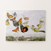  vlinders en lichte oude illustratie legpuzzel (Horizontaal)