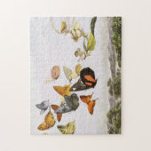 vlinders en lichte oude illustratie legpuzzel (Verticaal)