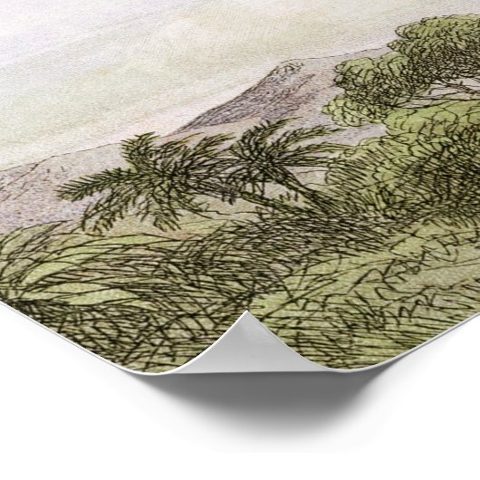  vlinders en lichte oude illustratie poster (Hoek)