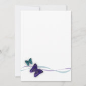 Vlinders en linten bruiloft kaart (Achterkant)