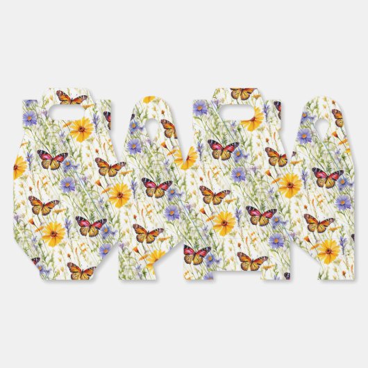 Vlinders en madeliefjes in een weide bedankdoosjes (Ongevouwen)