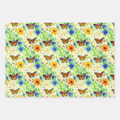 Vlinders en madeliefjes in een weide inpakpapier vel (Voorkant)