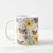 Vlinders en madeliefjes in een weide koffiemok (Links)