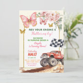 Vlinders en Monster Truck gezamenlijke verjaardag Kaart (Staand voorkant)