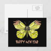 Vlinders en motten Gelukkig Nieuwjaar Feestdagenkaart (Voorkant / Achterkant)