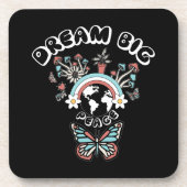 Vlinders en paddenstoelen Droom Grote positieve in Bier Onderzetter (Voorkant)