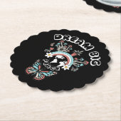 Vlinders en paddenstoelen Droom Grote positieve in Kartonnen Onderzetters (Gekanteld)