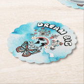 Vlinders en paddenstoelen Droom Grote positieve in Kartonnen Onderzetters (Gekanteld)