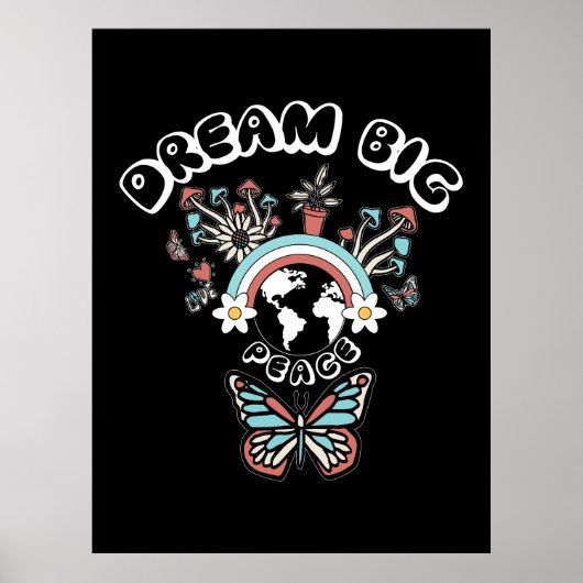 Vlinders en paddenstoelen Droom Grote positieve in Poster (Voorkant)