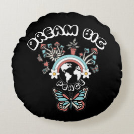 Vlinders en paddenstoelen Droom Grote positieve in Rond Kussen
