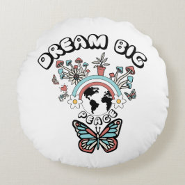Vlinders en paddenstoelen Droom Grote positieve in Rond Kussen