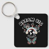 Vlinders en paddenstoelen Droom Grote positieve in Sleutelhanger (Voorkant)