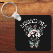 Vlinders en paddenstoelen Droom Grote positieve in Sleutelhanger (Voorkant)