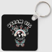 Vlinders en paddenstoelen Droom Grote positieve in Sleutelhanger (Achterkant)