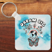 Vlinders en paddenstoelen Droom Grote positieve in Sleutelhanger (Voorkant)