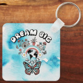 Vlinders en paddenstoelen Droom Grote positieve in Sleutelhanger (Achterkant)