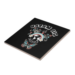 Vlinders en paddenstoelen Droom Grote positieve in Tegeltje