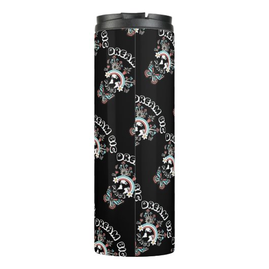 Vlinders en paddenstoelen Droom Grote positieve in Thermosbeker (Achterkant)