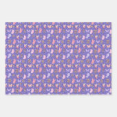 Vlinders en paddenstoelen op Iris Blue Inpakpapier Vel (Voorkant)