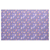 Vlinders en paddenstoelen op Iris Blue Stof (Fat Quarter)