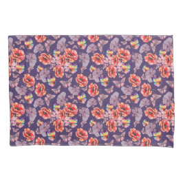 Vlinders en papaverbloemen kussensloop