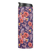 Vlinders en papaverbloemen thermosbeker (Geroteerd rechts)